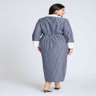 Striped Midi Shirt Dress image number null