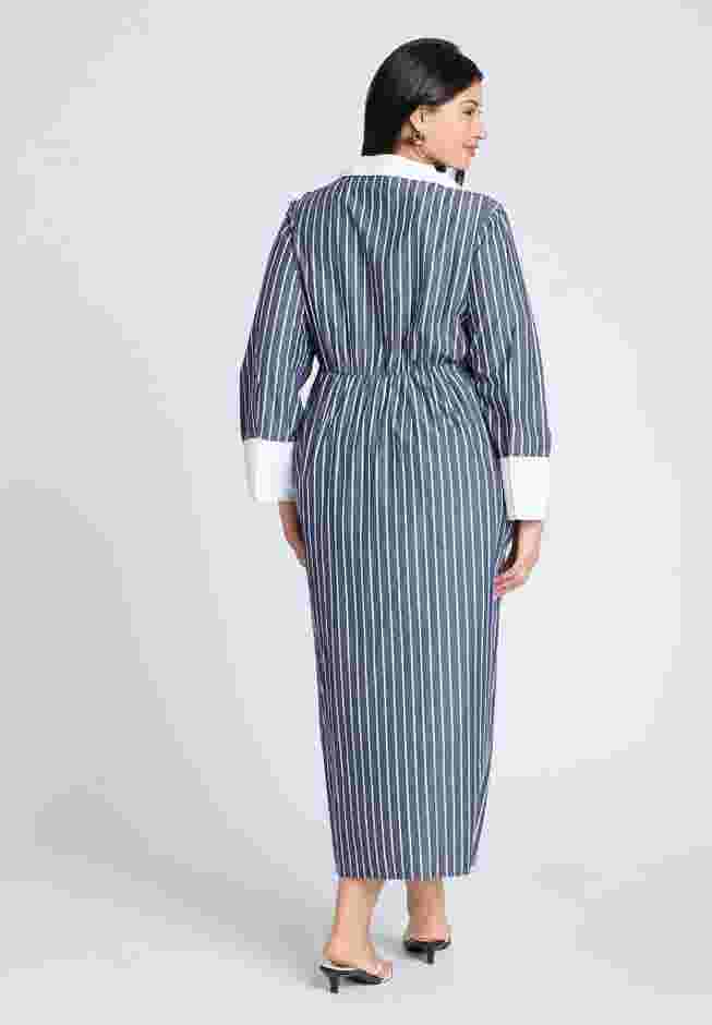 Striped Midi Shirt Dress image number 1