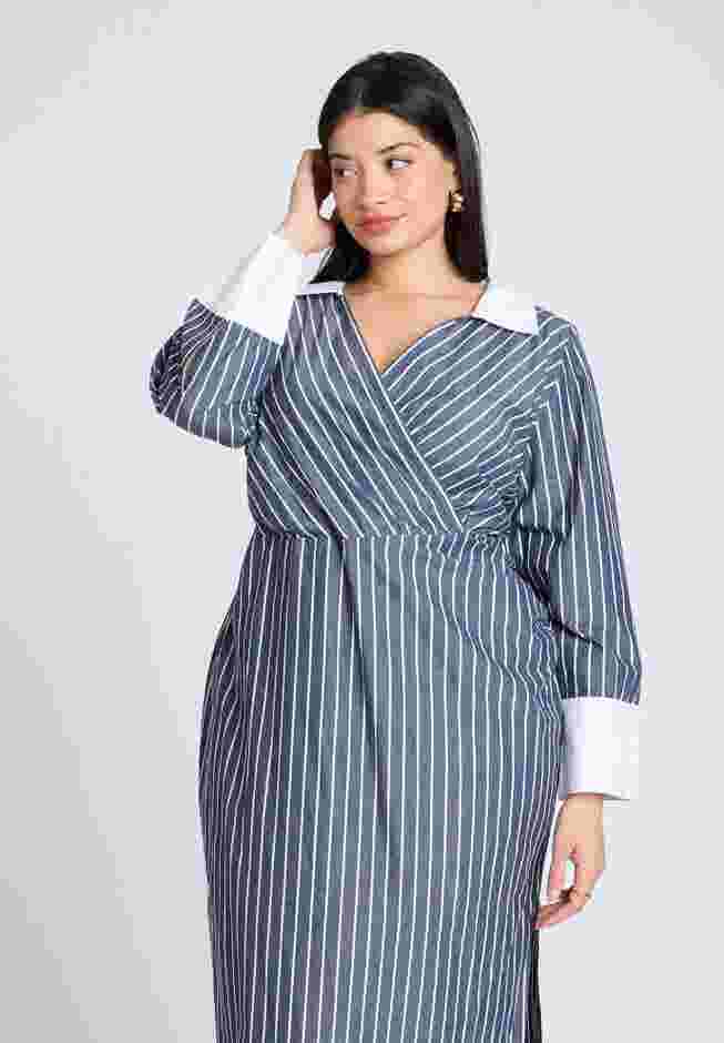 Striped Midi Shirt Dress image number 2