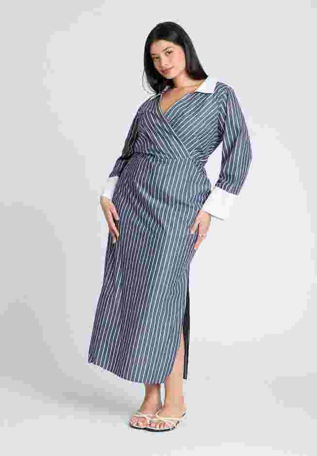Striped Midi Shirt Dress image number 0