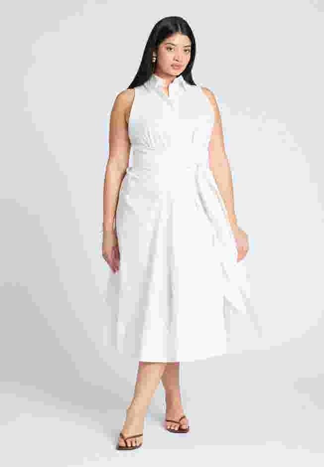 Tie Front Poplin Midi Dress image number 1