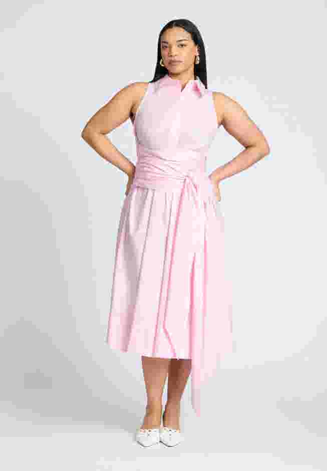 Tie Front Poplin Midi Dress image number 0