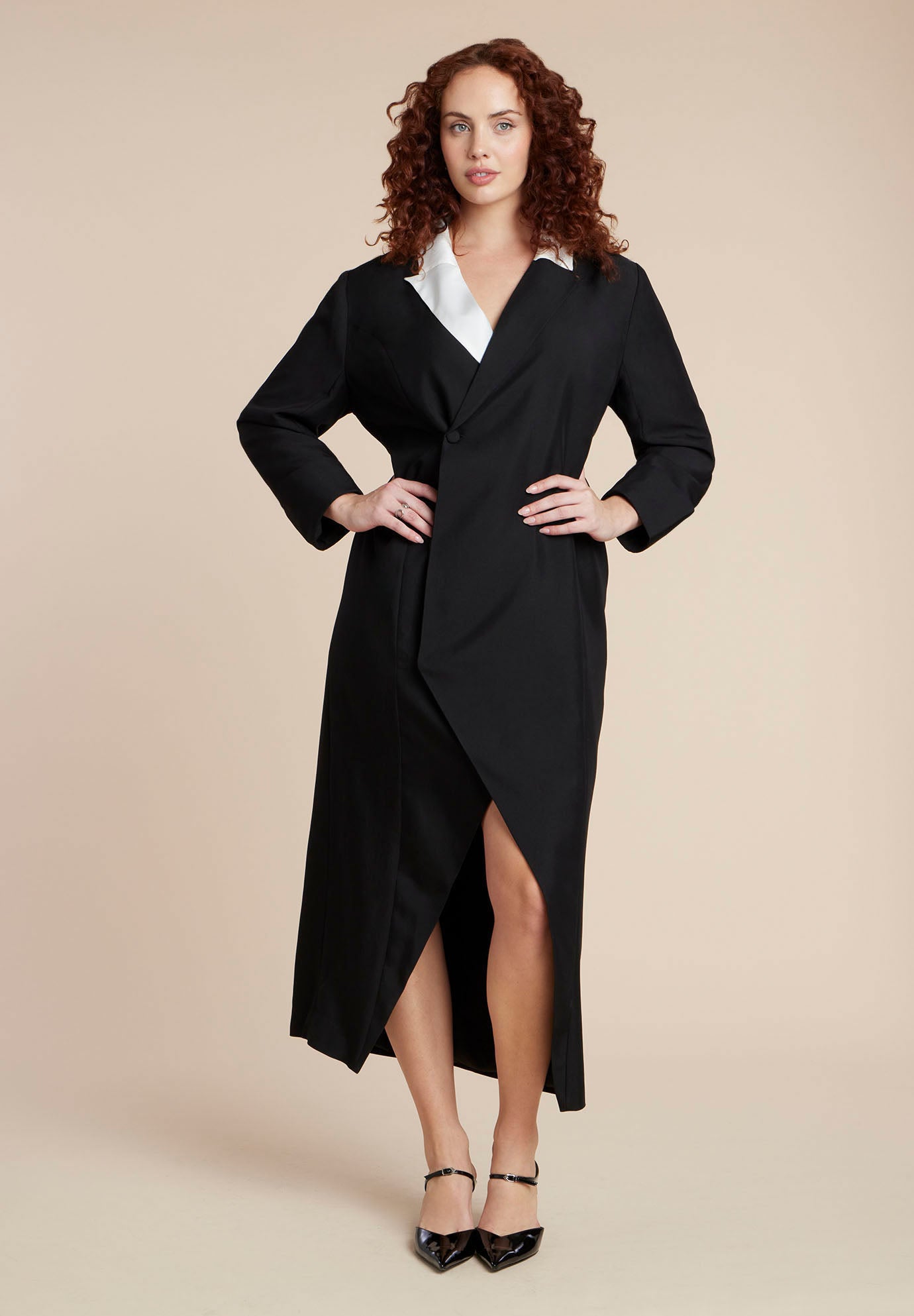 Colorblocked Maxi Blazer Dress image number 0