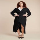 Colorblocked Maxi Blazer Dress image number null