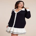  Contrast Tipping Flounce Mini Dress image number null