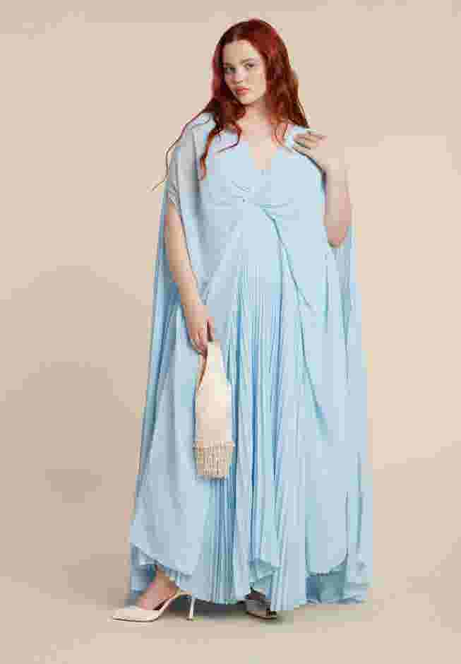 Pleated Cape Gown image number 1