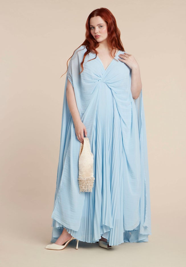Pleated Cape Gown image number 1