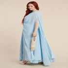 Pleated Cape Gown image number null