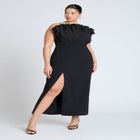 Pleated Fan Ruffle Gown image number null