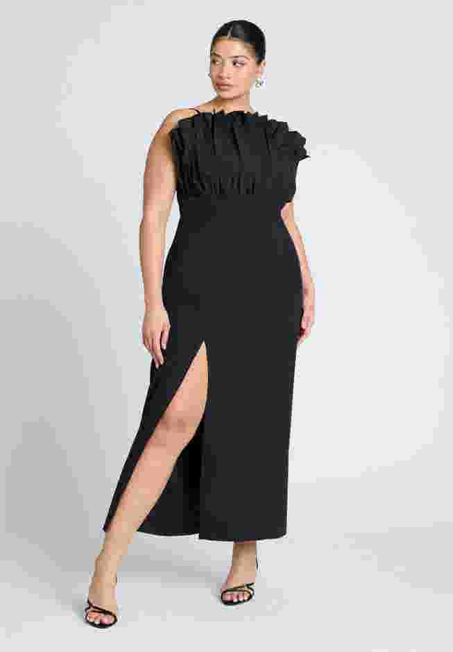Pleated Fan Ruffle Gown image number 1