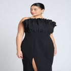 Pleated Fan Ruffle Gown image number null