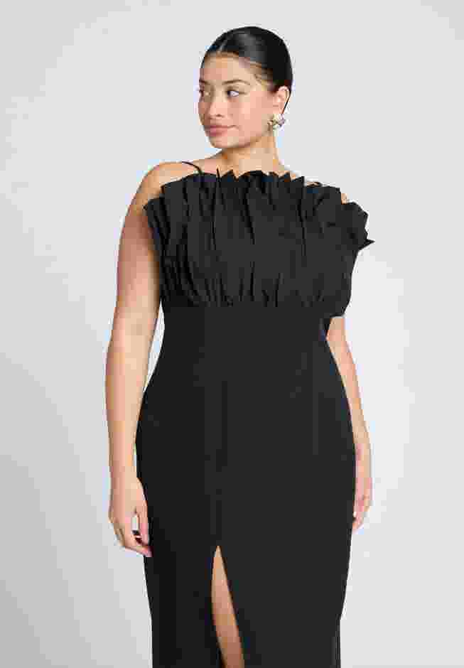 Pleated Fan Ruffle Gown image number 3