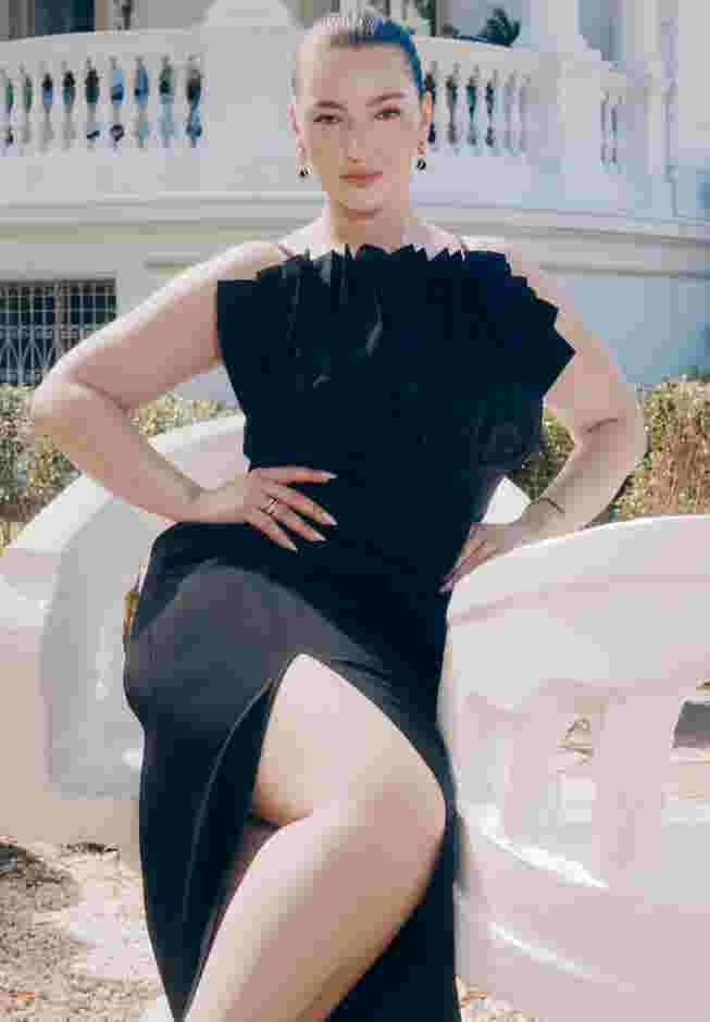 Pleated Fan Ruffle Gown image number 0