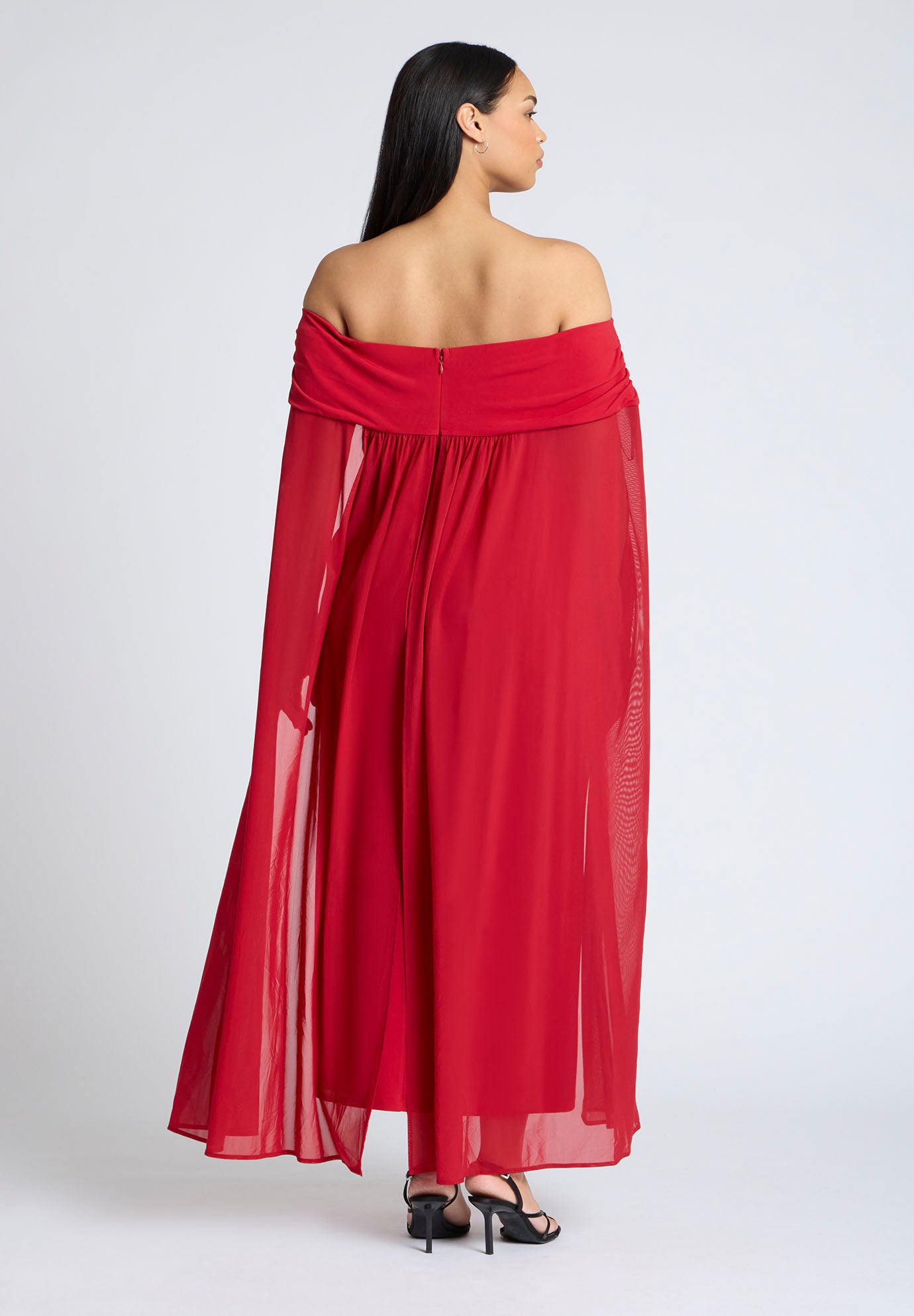 Off The Shoulder Cape Gown image number 2