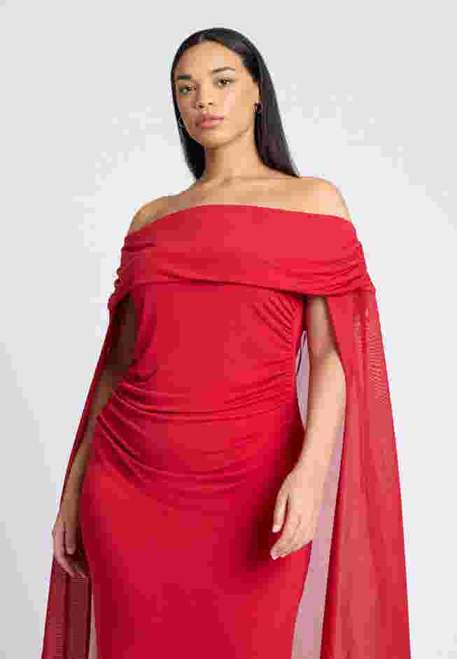 Off The Shoulder Cape Gown image number 4