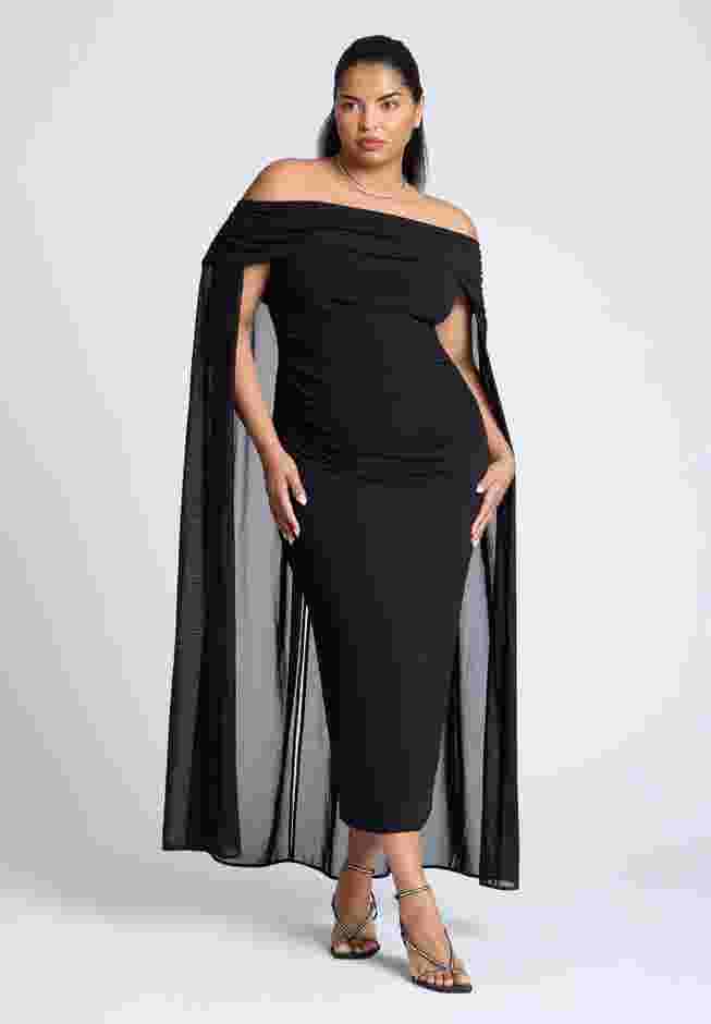 Off The Shoulder Cape Gown image number 0