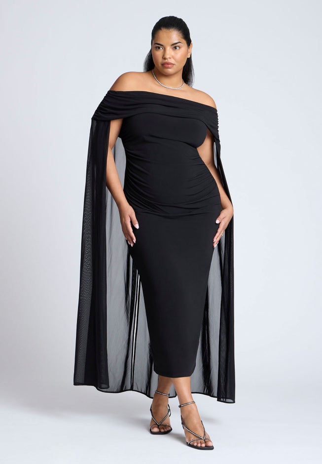 Off The Shoulder Cape Gown image number 0