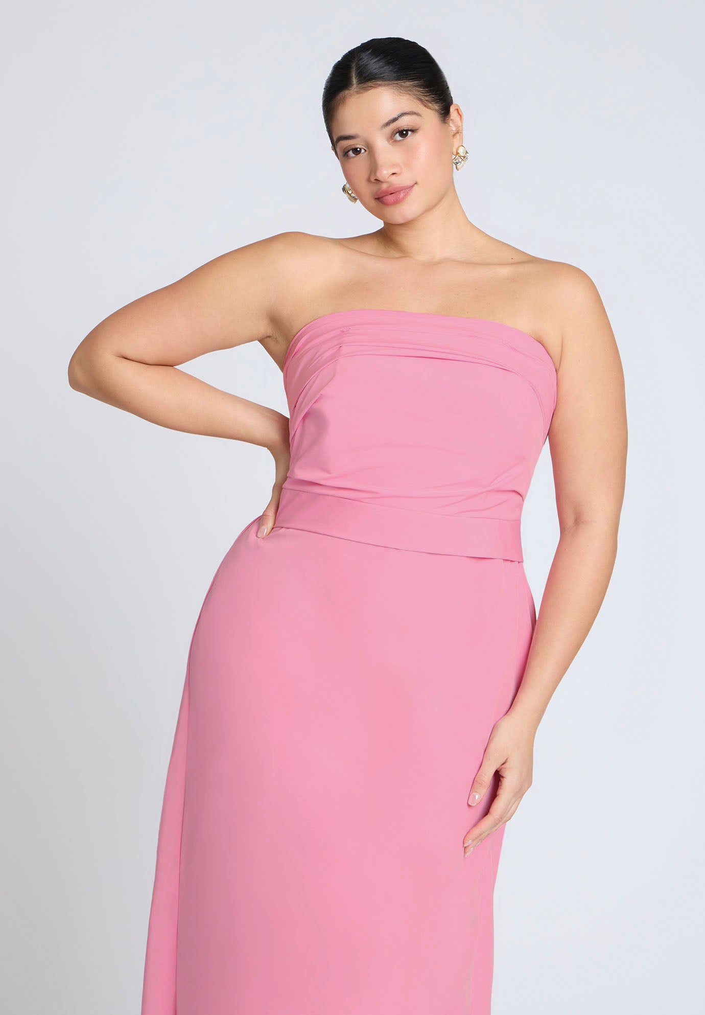 Pleated Bodice Bow Detail Dress image number 2