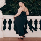 Pleated Bodice Bow Detail Dress image number null