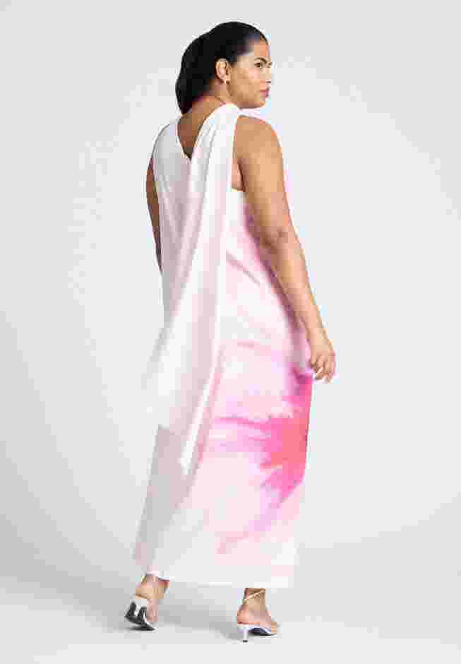 One Shoulder Floral Cape Dress image number 2