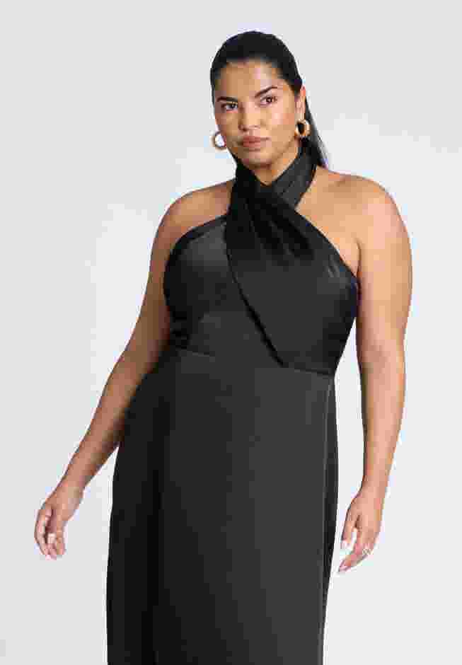 Halter Neck Satin Maxi Dress image number 2
