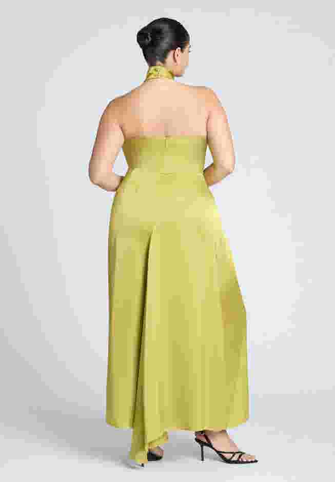 Halter Neck Satin Maxi Dress image number 2