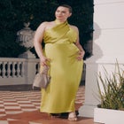 Halter Neck Satin Maxi Dress image number null