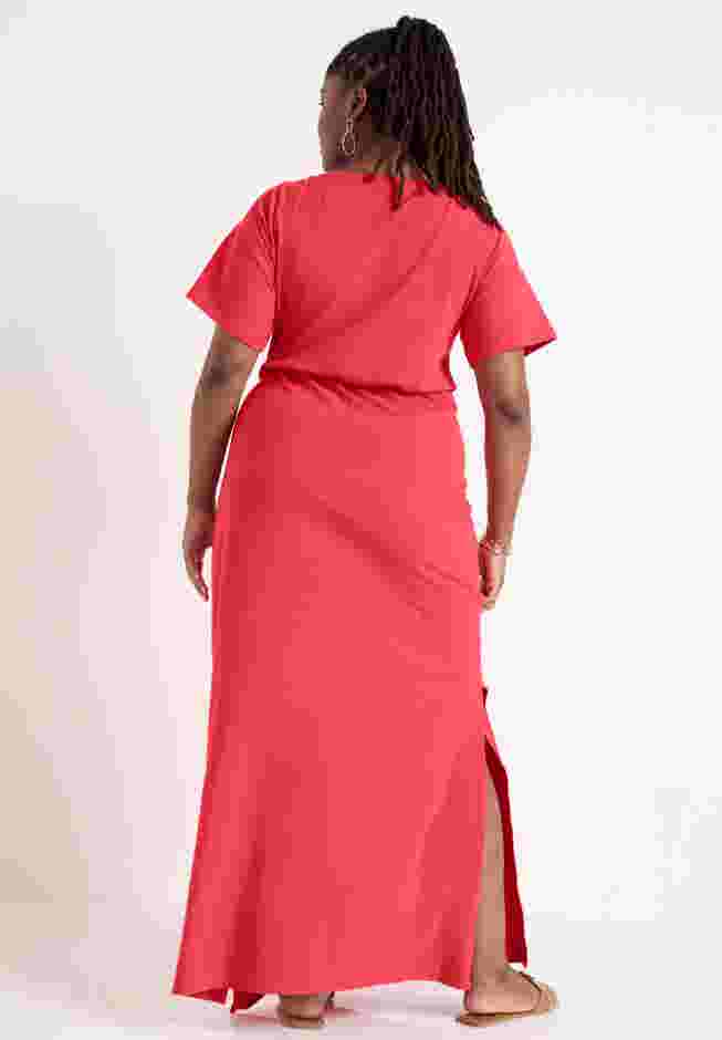 Boatneck Gathered Maxi Dress image number 1