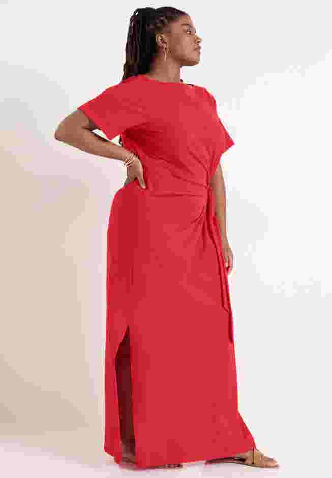 Boatneck Gathered Maxi Dress image number 2