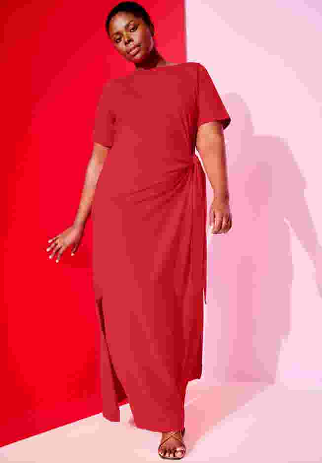 Boatneck Gathered Maxi Dress image number 0