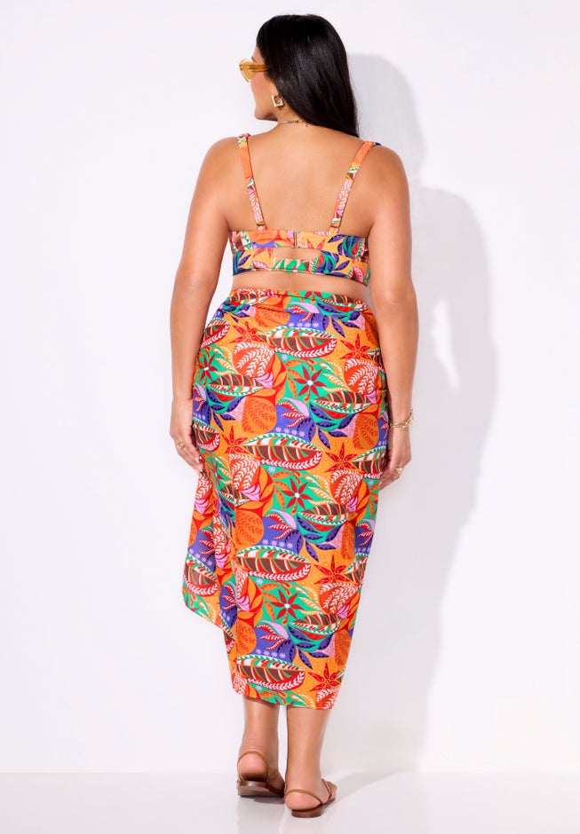 Lightweight Adjustable Sarong Wrap Skirt Cover Up image number 1