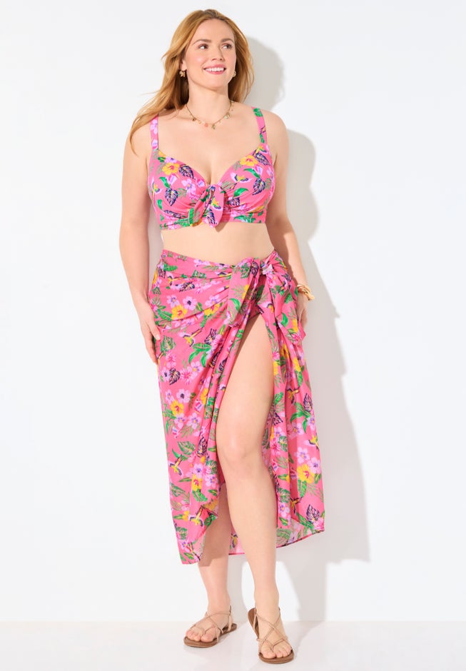Lightweight Adjustable Sarong Wrap Skirt Cover Up image number 5