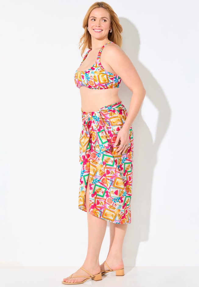 Lightweight Adjustable Sarong Wrap Skirt Cover Up image number 1