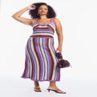 Stripe Sweater Midi Dress image number null