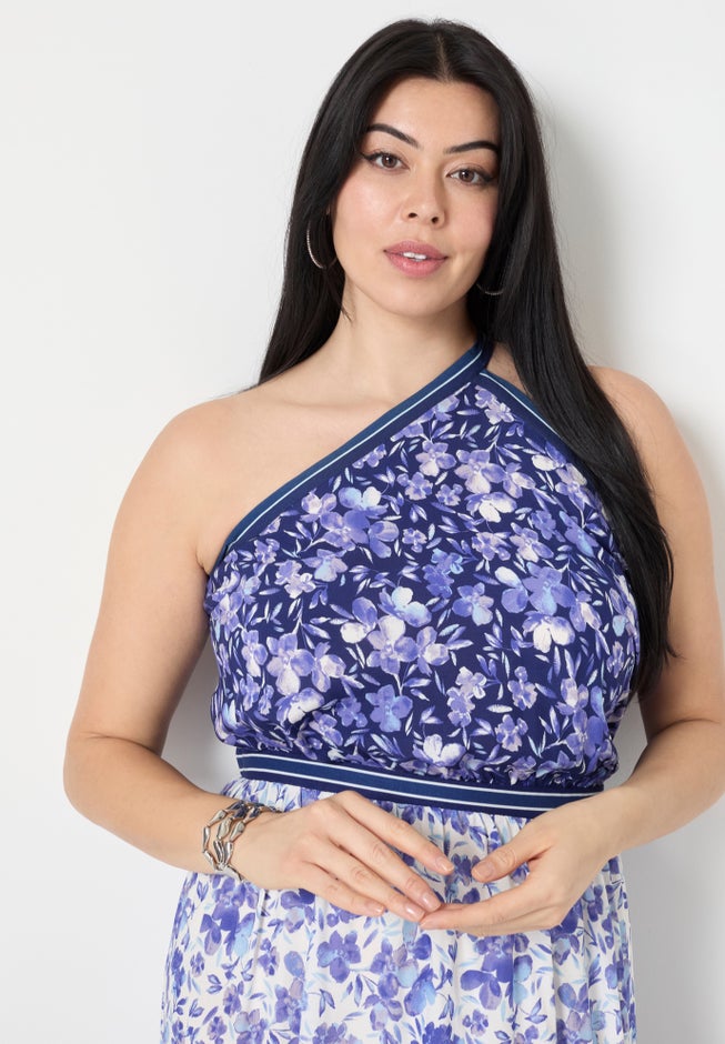 One-Shoulder Tiered Maxi Dress image number 3