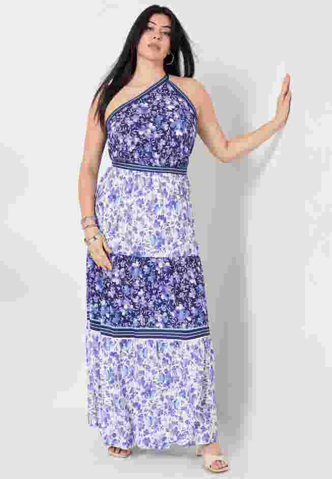 One-Shoulder Tiered Maxi Dress image number 4