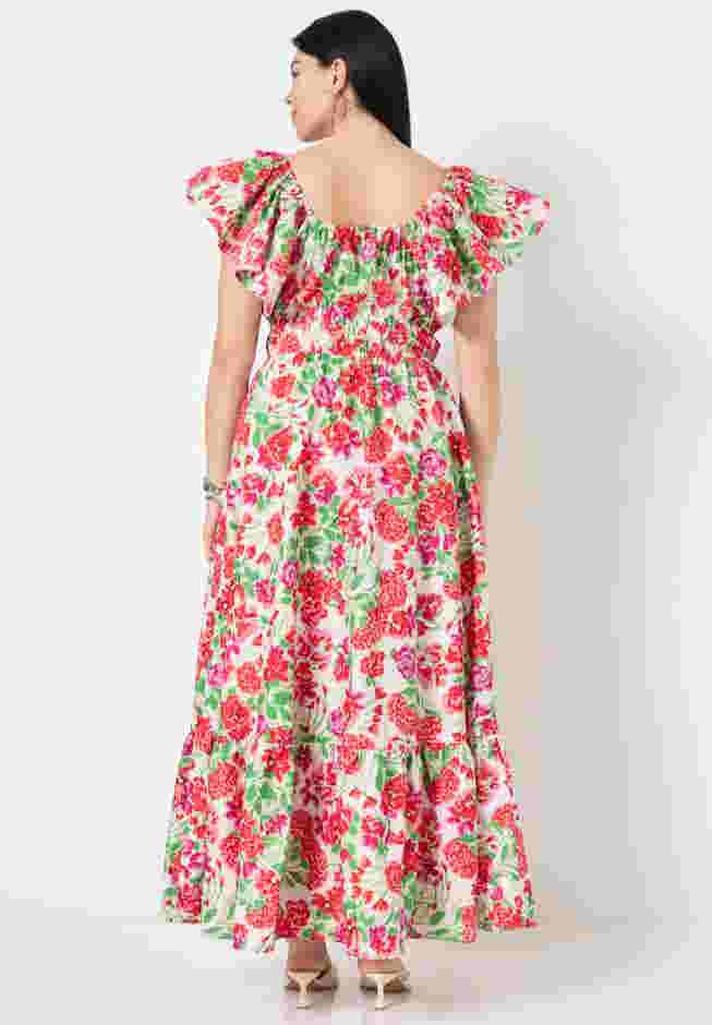 Smocked Poplin Maxi Dress image number 1