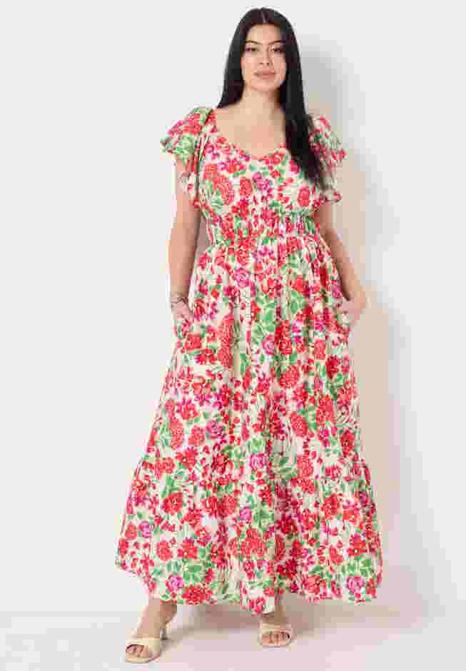 Smocked Poplin Maxi Dress image number 3