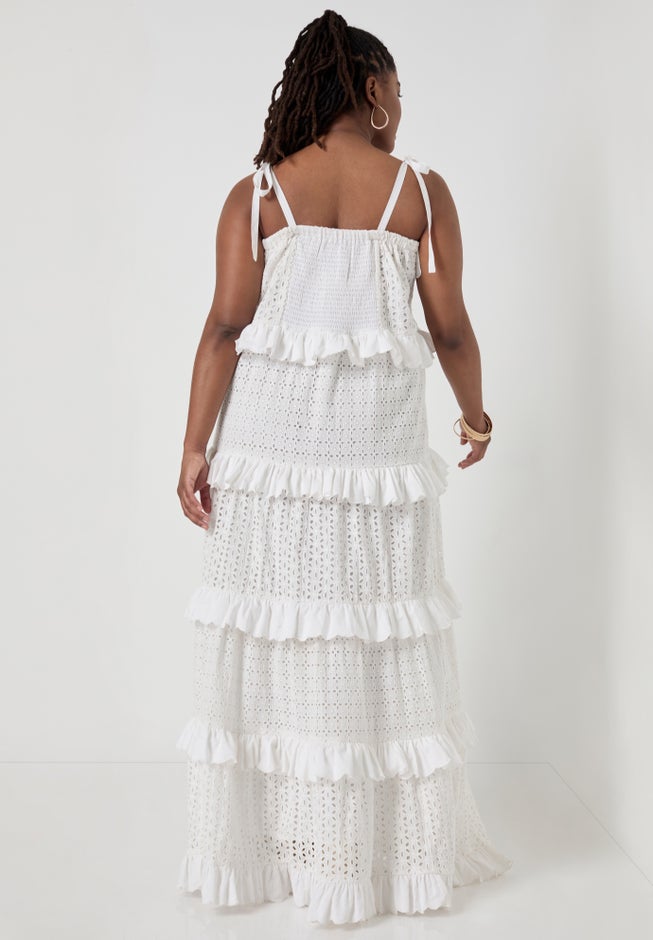 Eyelet Tiered Maxi Dress image number 1