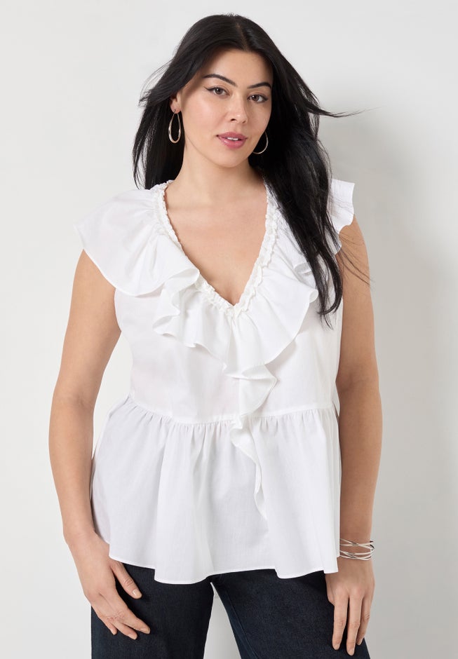 Ruffled Peplum Top image number 3