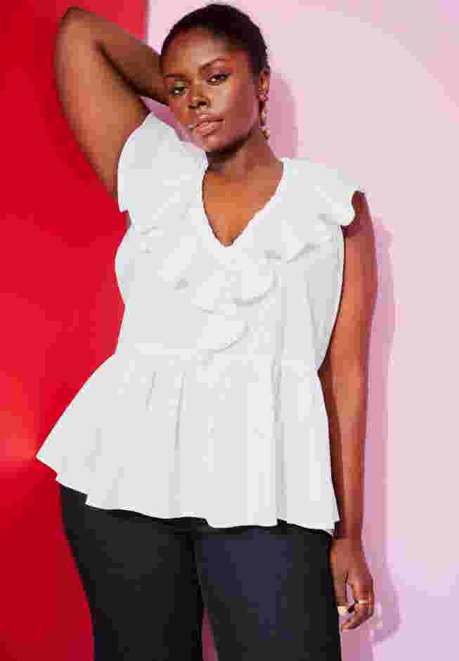 Ruffled Peplum Top image number 0
