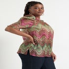 Mutton-Sleeve Organza Blouse image number null