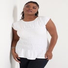 Smocked Peplum Top image number null