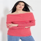 Long-Sleeve Off-The-Shoulder Top image number null