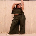 Plisse Dolman-Sleeve Cropped Top image number null