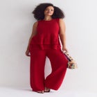 Ruffled-Hem Peplum Tank Top image number null