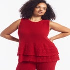Ruffled-Hem Peplum Tank Top image number null