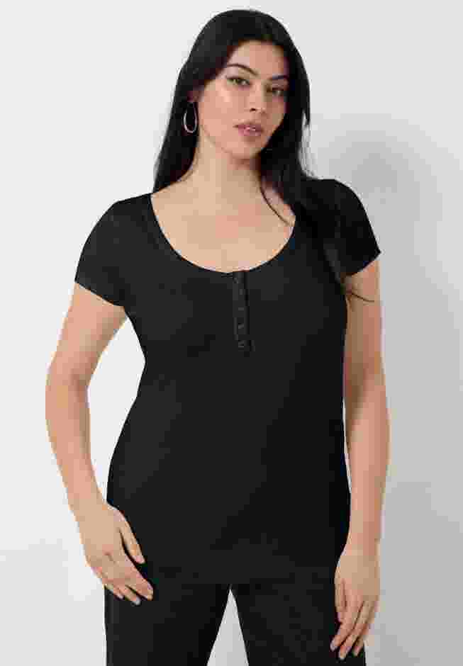 Ribbed Henley Top image number 0