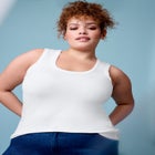 Ribbed Scoopneck Tank Top image number null