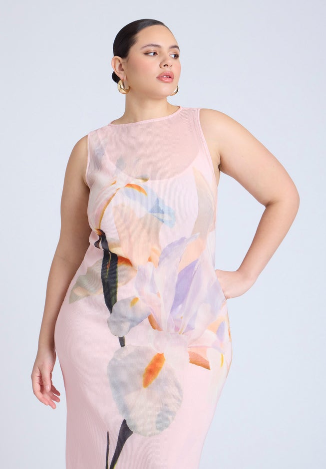 Pleated Chiffon Dress image number null